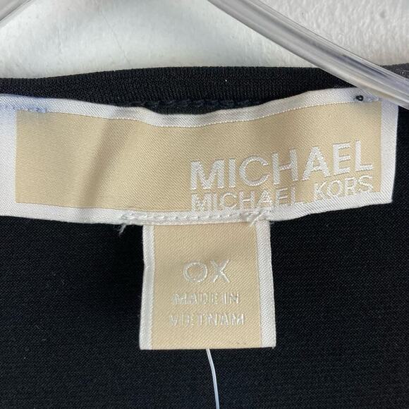 NWT * MICHAEL KORS Plus Size Short Sleeve Top.  0X in Black - Picture 7 of 10